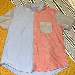 AEO Color-block Short sleeve button down with pocket Size L